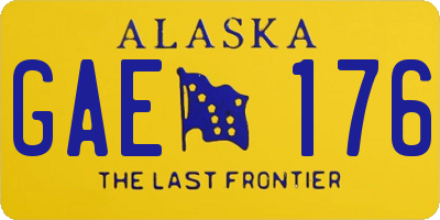 AK license plate GAE176