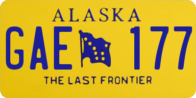 AK license plate GAE177