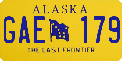 AK license plate GAE179