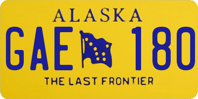 AK license plate GAE180