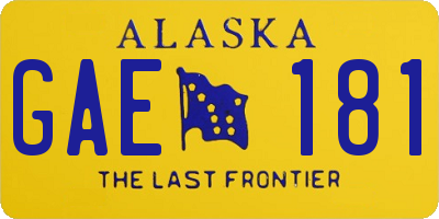 AK license plate GAE181