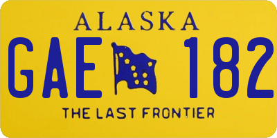 AK license plate GAE182