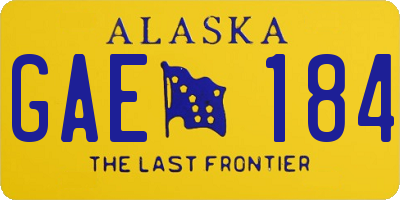 AK license plate GAE184