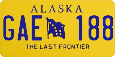 AK license plate GAE188