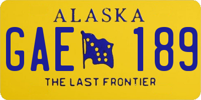 AK license plate GAE189