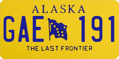 AK license plate GAE191