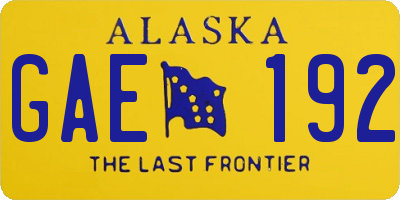 AK license plate GAE192