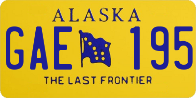 AK license plate GAE195