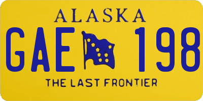 AK license plate GAE198