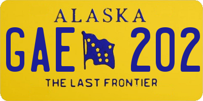 AK license plate GAE202
