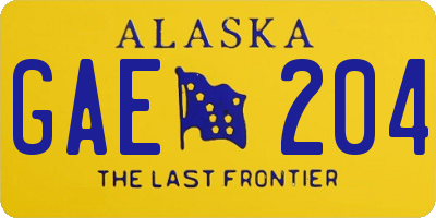 AK license plate GAE204