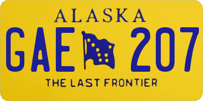 AK license plate GAE207