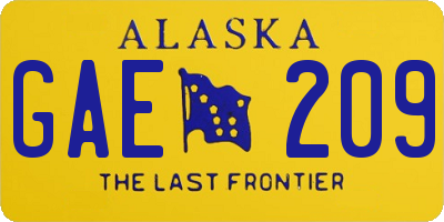 AK license plate GAE209