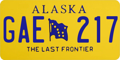 AK license plate GAE217