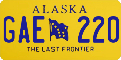 AK license plate GAE220