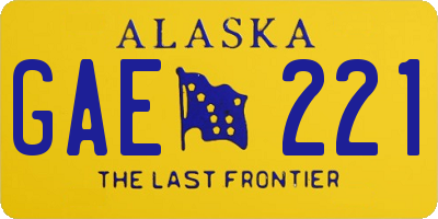 AK license plate GAE221