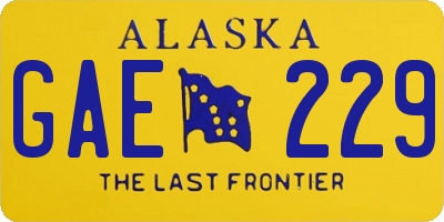AK license plate GAE229