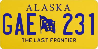 AK license plate GAE231