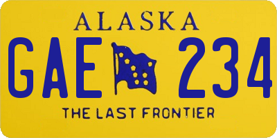 AK license plate GAE234