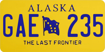 AK license plate GAE235