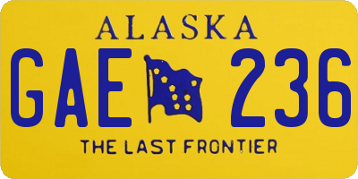 AK license plate GAE236