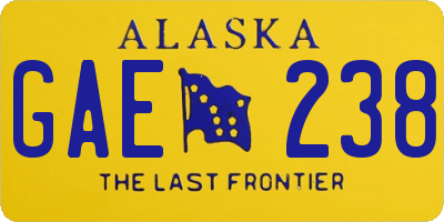 AK license plate GAE238