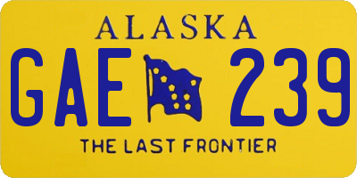 AK license plate GAE239