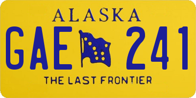 AK license plate GAE241