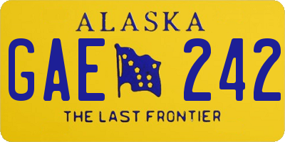 AK license plate GAE242