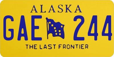 AK license plate GAE244