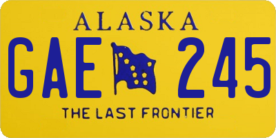 AK license plate GAE245