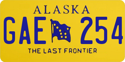 AK license plate GAE254