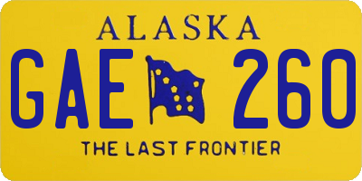 AK license plate GAE260