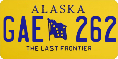 AK license plate GAE262