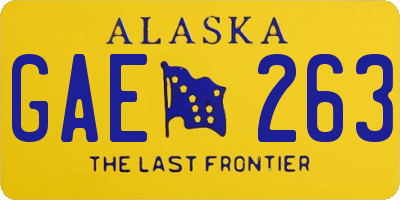 AK license plate GAE263