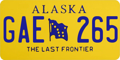 AK license plate GAE265