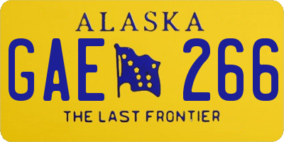 AK license plate GAE266