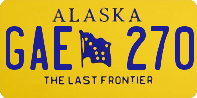 AK license plate GAE270