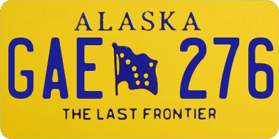 AK license plate GAE276