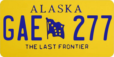 AK license plate GAE277