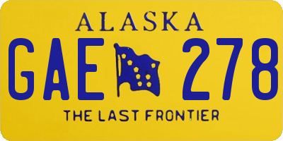 AK license plate GAE278