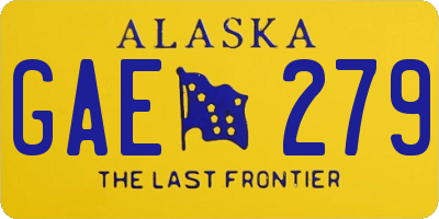 AK license plate GAE279