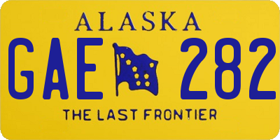 AK license plate GAE282