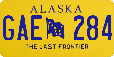 AK license plate GAE284