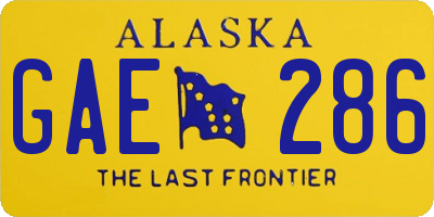 AK license plate GAE286