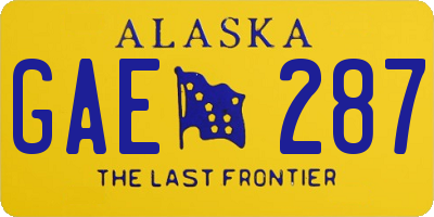 AK license plate GAE287