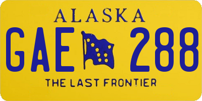 AK license plate GAE288