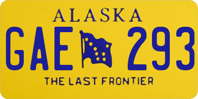 AK license plate GAE293