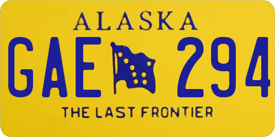 AK license plate GAE294