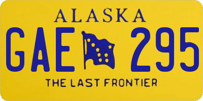 AK license plate GAE295